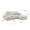 Coltar Extensibil Molly L, 276x176x94 h cm, Stofa Tip Boucle, Beige Inchis picture - 4