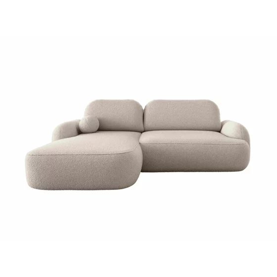 Coltar Extensibil Molly L, 276x176x94 h cm, Stofa Tip Boucle, Beige Inchis picture - 1