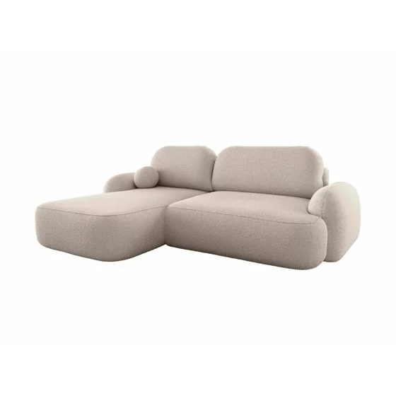 Coltar Extensibil Molly L, 276x176x94 h cm, Stofa Tip Boucle, Beige Inchis picture - 2