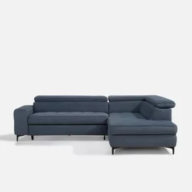 Coltar Extensibil Nala, 251x203x70-90 h cm, Stofa, Albastru