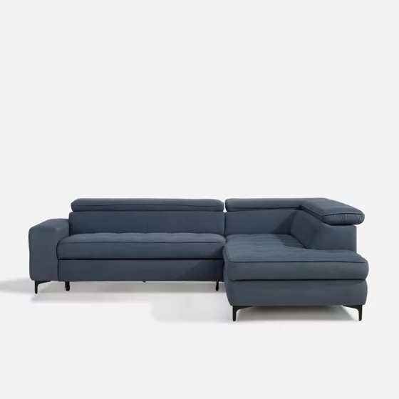 Coltar Extensibil Nala, 251x203x70-90 h cm, Stofa, Albastru picture - 2
