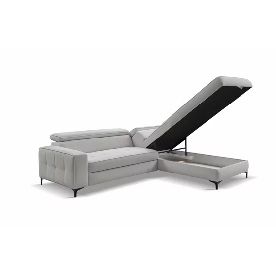 Coltar Extensibil Nala, 251x203x70-90 h cm, Stofa, Gri picture - 5