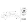 Coltar Extensibil Nala, 251x203x70-90 h cm, Stofa, Gri picture - 7