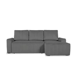 Coltar Extensibil Nova, Compartiment Depozitare,  240x145x75 cm, Stofa Tip Catifea,Gri