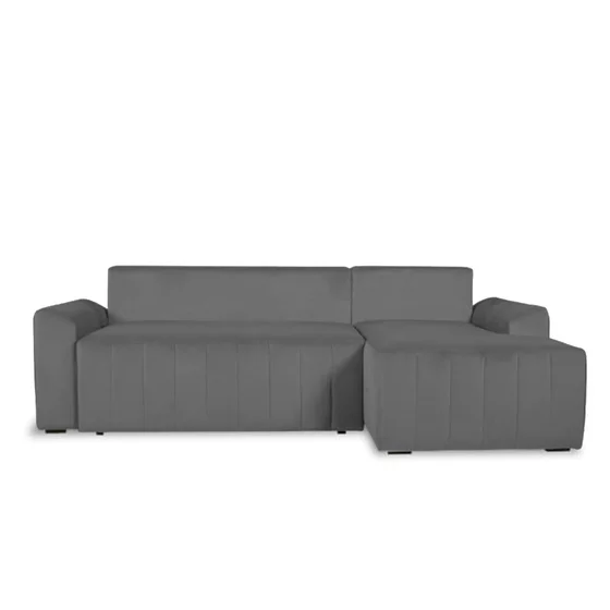 Coltar Extensibil Nova, Compartiment Depozitare,  240x145x75 cm, Stofa Tip Catifea,Gri picture - 3