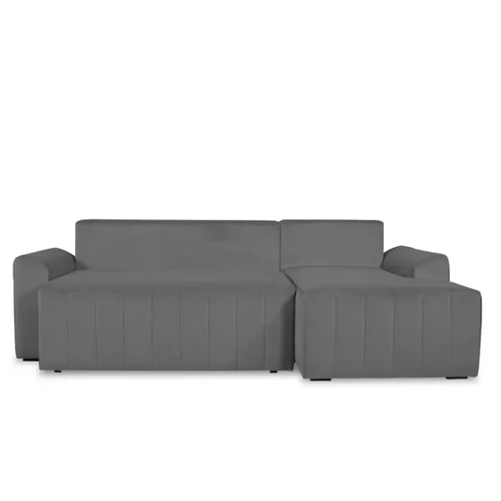 Coltar Extensibil Nova, Compartiment Depozitare,  240x145x75 cm, Stofa Tip Catifea,Gri picture - 4