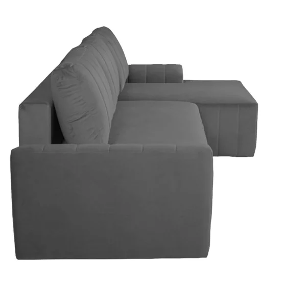 Coltar Extensibil Nova, Compartiment Depozitare,  240x145x75 cm, Stofa Tip Catifea,Gri picture - 6