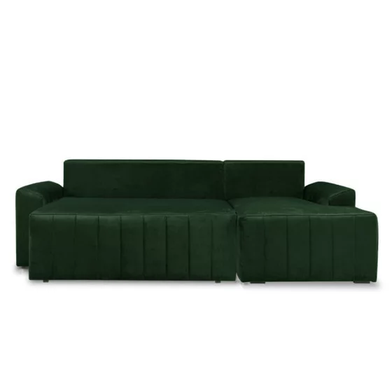 Coltar Extensibil Nova, Compartiment Depozitare,  240x145x75 cm, Stofa Tip Catifea,Verde picture - 3