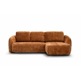 Coltar Extensibil Praga, 270x154x94 h cm, Stofa Portocalie
