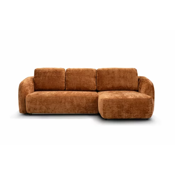 Coltar Extensibil Praga, 270x154x94 h cm, Stofa Portocalie picture - 2