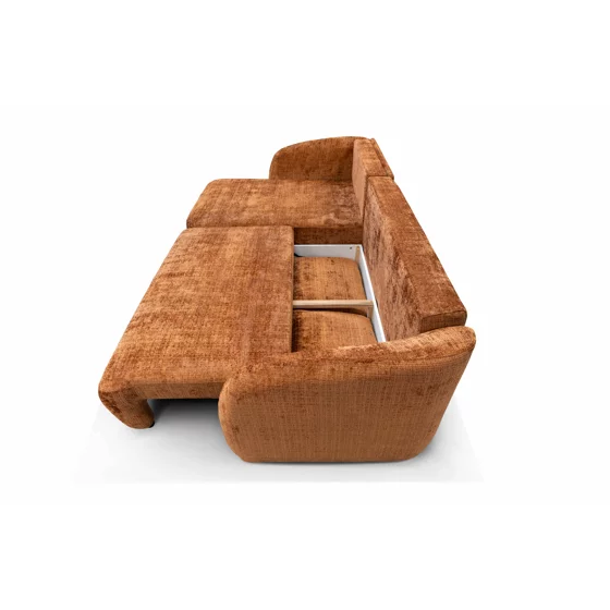 Coltar Extensibil Praga, 270x154x94 h cm, Stofa Portocalie picture - 6