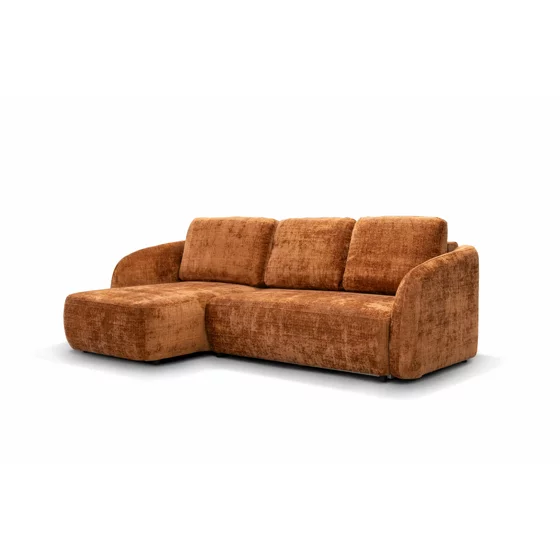 Coltar Extensibil Praga, 270x154x94 h cm, Stofa Portocalie picture - 7
