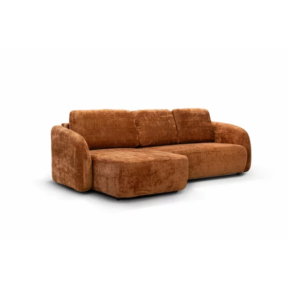 Coltar Extensibil Praga, 270x154x94 h cm, Stofa Portocalie picture - 8