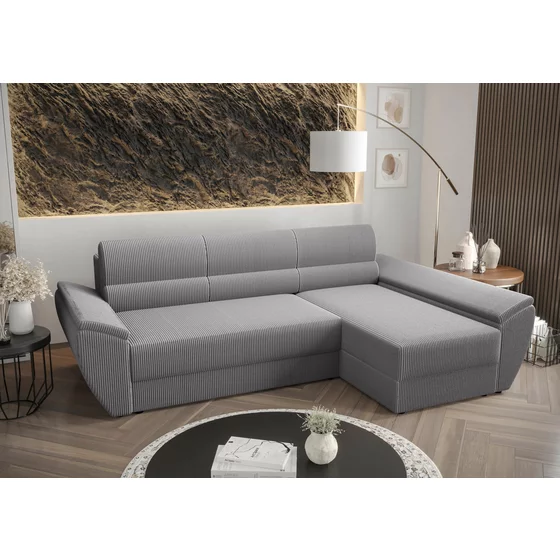 Coltar Extensibil Rewa, Universal, Compartiment Depozitare, 255.5x139x86 h cm, Stofa, Gri picture - 1