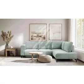 Coltar Extensibil Vedra, 270x210x90 h cm, Stofa Raita, Verde Mint