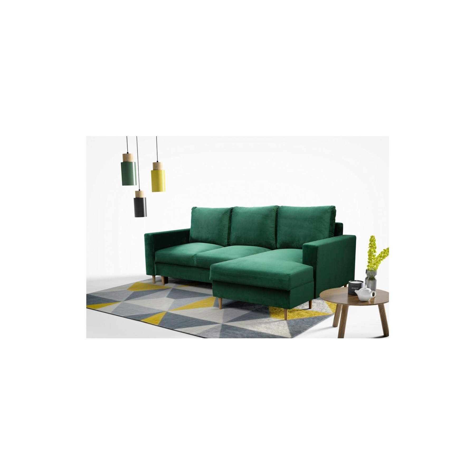 Coltar Extensibil Wave, 230x145x92 cm, Verde