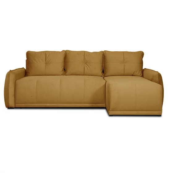 Coltar Extensibil York, Universal, Compartiment Depozitare,  254x160x78 h cm,  Stofa Galben Curry picture - 2