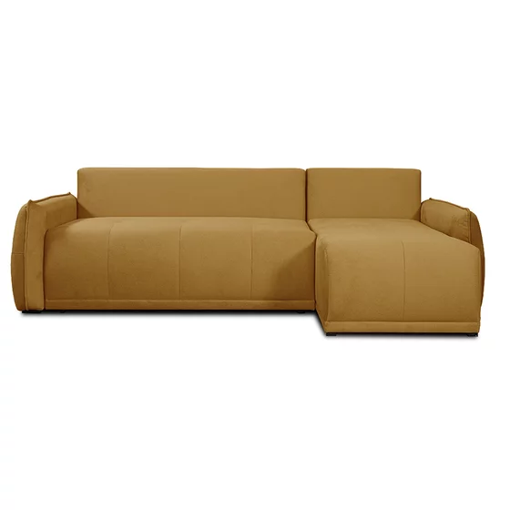 Coltar Extensibil York, Universal, Compartiment Depozitare,  254x160x78 h cm,  Stofa Galben Curry picture - 3