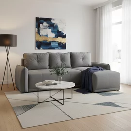 Coltar Extensibil York, Universal, Compartiment Depozitare,  254x160x78 h cm,  Stofa Gri