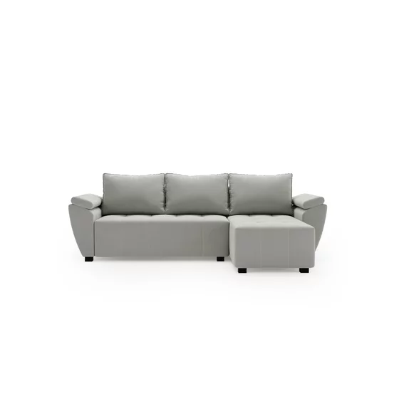 Coltar Extensibil Zanzibar, Universal, Compartiment Depozitare, 251x140x88 h cm, Stofa, Gri Deschis picture - 4