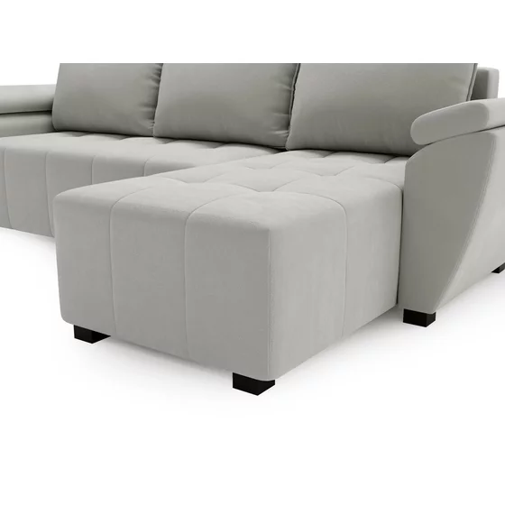 Coltar Extensibil Zanzibar, Universal, Compartiment Depozitare, 251x140x88 h cm, Stofa, Gri Deschis picture - 5