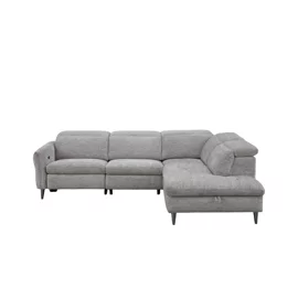 Coltar Laccio Cu Recliner Electric si Spatiu de Depozitare,  279x217 cm, Stofa Gri