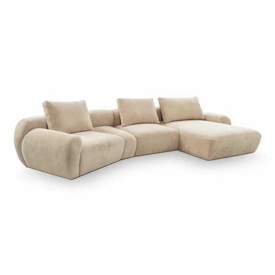 Coltar Modular Norte, 363x176x67 h cm, Stofa Tip Chenille, Beige picture - 4