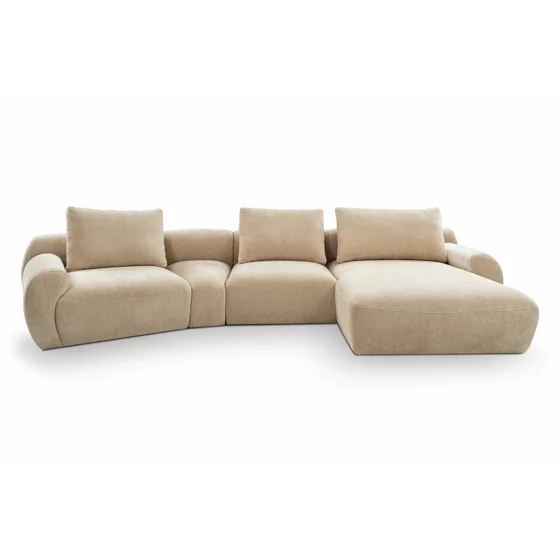 Coltar Modular Norte, 363x176x67 h cm, Stofa Tip Chenille, Beige picture - 2
