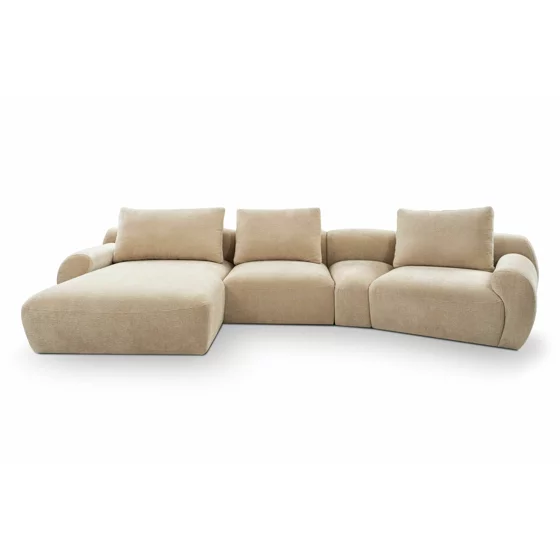 Coltar Modular Norte, 363x176x67 h cm, Stofa Tip Chenille, Beige picture - 3