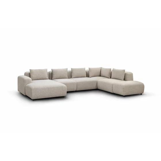 Coltar Modular Rossonero Set 4,  390x218x160x70 h cm, Stofa Beige picture - 1