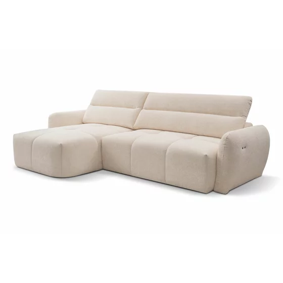 Coltar Nuti Cu Sezut Glisant Actionare Electrica, 294x170x79-95 h cm, Stofa, Beige picture - 3