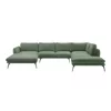 Coltar Portimao Forma U, 364x248x86 h cm, Stofa, Verde picture - 1