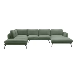 Coltar Portimao Forma U, 364x248x86 h cm, Stofa, Verde