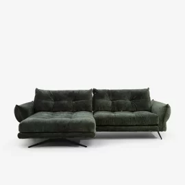 Coltar Roda cu Spatar Reglabil, 280x177x87 h cm, Stofa, Verde