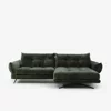Coltar Roda cu Spatar Reglabil, 280x177x87 h cm, Stofa, Verde picture - 2