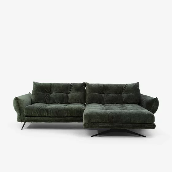 Coltar Roda cu Spatar Reglabil, 280x177x87 h cm, Stofa, Verde picture - 2