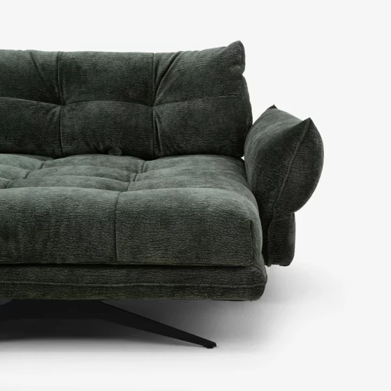 Coltar Roda cu Spatar Reglabil, 280x177x87 h cm, Stofa, Verde picture - 7