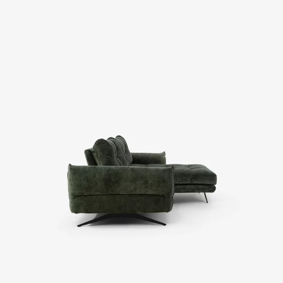 Coltar Roda cu Spatar Reglabil, 280x177x87 h cm, Stofa, Verde picture - 3