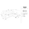 Coltar Roda cu Spatar Reglabil, 280x177x87 h cm, Stofa, Verde picture - 10