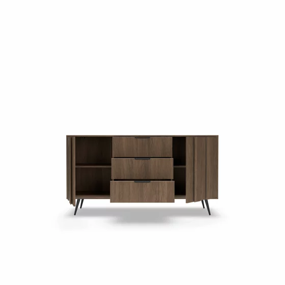 Comoda 2 Usi + 3 Sertare, Amaro, Sistem De Iluminat tip Led Inclus, 153.5x40x82.6 h cm, Pal Melaminat/MDF, Stejar Dunin picture - 2