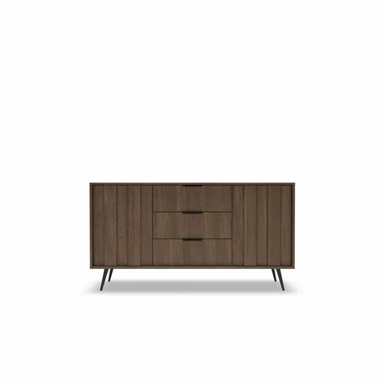 Comoda 2 Usi + 3 Sertare, Amaro, Sistem De Iluminat tip Led Inclus, 153.5x40x82.6 h cm, Pal Melaminat/MDF, Stejar Dunin picture - 5