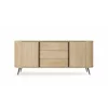 Comoda 2 Usi + 3 Sertare, Lovi 196-2D3S, 196x40.2x81.8 h cm, Front Riflaj, Natur picture - 3