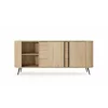 Comoda 2 Usi + 3 Sertare, Lovi 196-2D3S, 196x40.2x81.8 h cm, Front Riflaj, Natur picture - 6