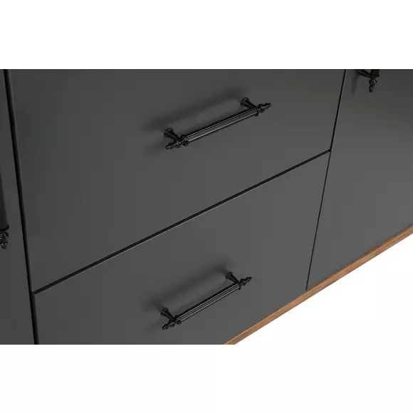 Comoda 2 Usi si 2 sertare, Cordoba,160x40.6x77 cm, Nuc/Antracit picture - 4