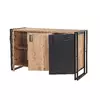 Comoda 3 Usi Cosmo Nora, 140x45x80 cm, Pin/Negru picture - 5
