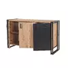 Comoda 3 Usi Cosmo Nora, 140x45x80 cm, Pin/Negru picture - 7