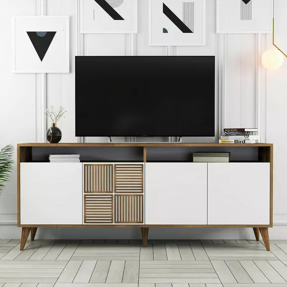 Comoda 4 Usi Milan, 180x35x78.6 cm - Nuc/Alb picture - 5