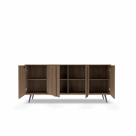 Comoda Amaro 4 Usi, Sistem de Iluminat tip Led Inclus, 183.3x40x82.6 h cm, Pal Melaminat/MDF, Stejar Dunin picture - 3