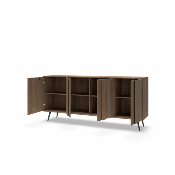 Comoda Amaro 4 Usi, Sistem de Iluminat tip Led Inclus, 183.3x40x82.6 h cm, Pal Melaminat/MDF, Stejar Dunin picture - 5