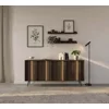 Comoda Amaro 4 Usi, Sistem de Iluminat tip Led Inclus, 183.3x40x82.6 h cm, Pal Melaminat/MDF, Stejar Dunin picture - 1